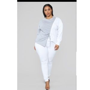 All Caught Up Ruched Top - Heather Grey